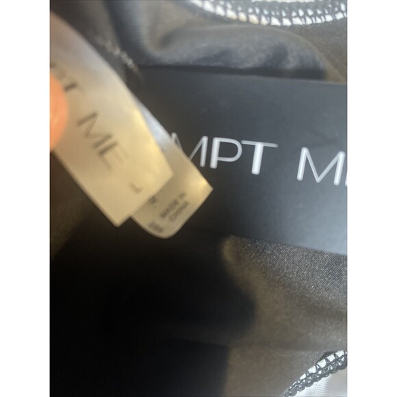 Tempt Me Womens Large Black Swimsuit One Piece One Shoulder Ruffle Black White - Picture 7 of 7